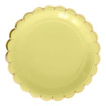 Kit 32 Pratos de Papel Festa Aniversário Candy borda Dourada Kit 32 Pratos de Papel Festa Aniversário Candy borda Dourada