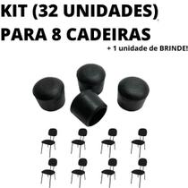 Kit 32 Sapata Ponteira Borracha Protetor 8 Cadeiras 1,6cm 5/8 Polegada