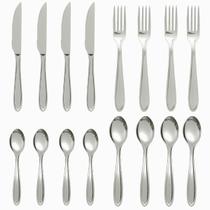 Kit 32 Talheres de Mesa Jantar Faqueiro Aço Inox Garfos Facas Colheres de Sopa Chá Churrasco Restaurante Hotel Mec G