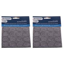 Kit 32 Unidades Feltros Redondos Autoadesivos 15mm Para Proteção De Piso Móveis Parede Pé Cadeira Cama Sofá Puff Deslizante Anti Ruído