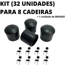 Kit 32 Unidades Sapata Ponteira Boracha Protetor 8 Cadeiras 2,5cm 1 Polegada