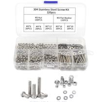 Kit 320 parafusos maquina cruz philips cabeça panela inox m3 Kit 320 parafusos maquina cruz philips cabeça panela inox m3
