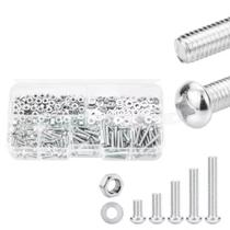Kit 320 parafusos philips arruelas porcas aço zincado - m3