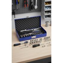 Kit 33pç Soquetes 1/4 Catraca Aço Cromado Profissional