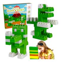Kit 34 Blocos Monta E Desmonta Dino Minecraft Brinquedo Robô