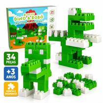 Kit 34 Blocos Monta E Desmonta Dino Minecraft Brinquedo Robô Kit 34 Blocos Monta E Desmonta Dino Minecraft Brinquedo Robô