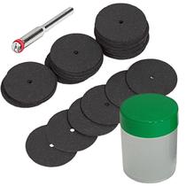 Kit 35 Discos De Corte 24Mm Haste 3Mm Para Micro Retíficas