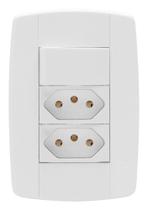 Kit 35 Interruptor 1 Tecla e 2 Tomadas Branco 10A Linha Lev
