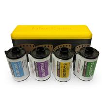 Kit 35mm Kodak Vision3 com 4 filmes de 36 poses + estojo