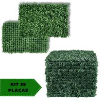 Kit 35un Placa de Planta Artificial 40x60cm: Decoração Realista para 6m² - Ideal para Jardins Verticais, Murais e Eventos. Fácil Manutenção - Majestic