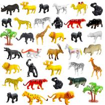 Kit 36 Bichos Realistas De Plástico Rígido Premium Animais Cenários Infantis Kit 36 Bichos Realistas De Plástico Rígido Premium Animais Cenários Infantis