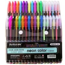 Kit 36 Canetas Coloridas Gel Neon Metal Pen Metálica
