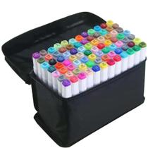 Kit 36 canetas marcadoras profissionais colorir desenhar pontas duplas para estudantes artistas