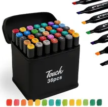 Kit 36 Canetinhas Coloridas Permanente Ponta Dupla Para Colorir Bobby Goods Desenho Profissional Kit 36 Canetinhas Coloridas Permanente Ponta Dupla Para Colorir Bobby Goods Desenho Profissional