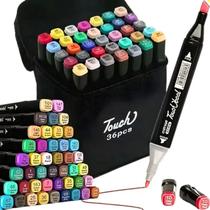 Kit 36 Canetinhas Cores Vibrantes Ponta Dupla Para Colorir