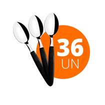 Kit - 36 Colheres De Sobremesa Ipanema Com Lâmina Em Aço Inox Cabo Preto Csptop - Tramontina Kit - 36 Colheres De Sobremesa Ipanema Com Lâmina Em Aço Inox Cabo Preto Csptop - Tramontina