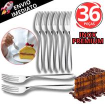 Kit 36 Garfo De Sobremesa Em Inox Garfinho Talher Para Bolo Doces Salgados Linha Premium