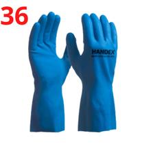Kit 36 luva hand látex silver azul handex c.a 47063 Kit 36 luva hand látex silver azul handex c.a 47063
