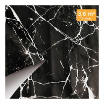 Kit 3,6 m2 Revestimento Auto Adesivo Pedra Mármore 3R Preto Kit 3,6 m2 Revestimento Auto Adesivo Pedra Mármore 3R Preto