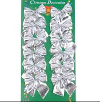 Kit 36 Mini Laços Metálicos para árvore decoração de Natal