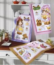 Kit 36 Panos de Copa Felpudo Estampado Dohler Happy Kitchen