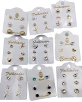 Kit 36 Pares Brincos pequenos Folheado Varios Modelos