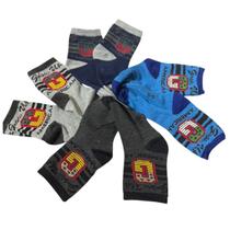 Kit 36 Pares Meia Menino cano médio 4 a 8 anos cor sortida