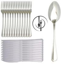 Kit 36 Peças Faca De Churrasco Colher Garfo Atenas Inox Kit 36 Peças Faca De Churrasco Colher Garfo Atenas Inox