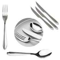 Kit 36 Peças Faca De Churrasco Colher Garfo Monaco Inox Kit 36 Peças Faca De Churrasco Colher Garfo Monaco Inox