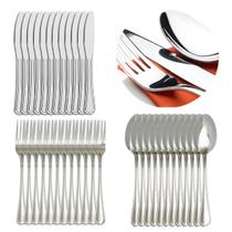 Kit 36 Peças Garfo De Sobremesa Faca Colher Atenas Inox Kit 36 Peças Garfo De Sobremesa Faca Colher Atenas Inox