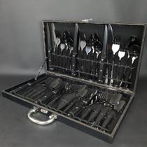 Kit 36 Peças Jogo De Talheres Aço Inoxidável C/ Maleta