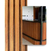 Kit 36 Placas Painel Ripado Carvalho Decorativo 45x16,9 WPC Revestimento Parede Sala Quarto