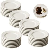 Kit 36 Prato De Sobremesa Em Melamina 18cm Branco Raso