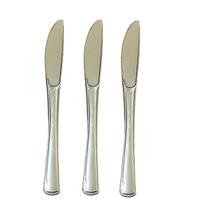 Kit 36 un Facas Refeição Luxo Plástico Prata 19,5cm Festa Kit 36 un Facas Refeição Luxo Plástico Prata 19,5cm Festa