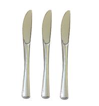 Kit 36 un Facas Refeição Luxo Plástico Prata 19,5cm Festa Kit 36 un Facas Refeição Luxo Plástico Prata 19,5cm Festa