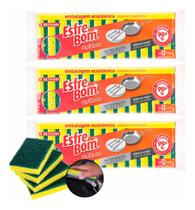 Kit 36 Unid Esponja Multiuso Com Ions De Prata Lava Louças