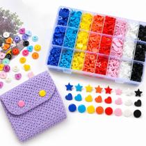 Kit 360 Botões de Pressão Tic Tac Coloridos Tam 12 Estrela Coração Círculo Artesanato DIY Costura Kit 360 Botões de Pressão Tic Tac Coloridos Tam 12 Estrela Coração Círculo Artesanato DIY Costura