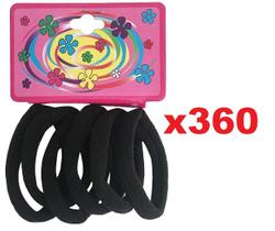 Kit 360 Unidades Elástico De Cabelo Rabicó Xuxinha Preta