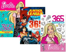 Kit 365 Atividades - Barbie + Liga da Justiça + Barbie 2
