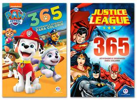 Kit 365 Atividades Desenho de Colorir: Liga da Justiça + Patrulha Canina - Ciranda Cultural