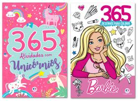 Kit 365 Atividades Desenhos Para Colorir - Unicórnios + Barbie