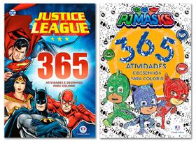 Kit 365 Atividades e Desenho - Liga da Justiça + PJ Masks - Ciranda Cultural
