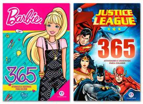 Kit 365 Atividades e Desenhos - Barbie + Liga da Justiça - Ciranda Cultural