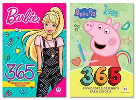 Kit 365 Atividades e Desenhos - Barbie + Peppa Pig - Ciranda Cultural