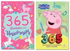 Kit 365 Atividades e Desenhos para Colorir - Unicórnios + Peppa Pig - Ciranda Cultural