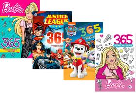 Kit 365 Atividades Liga d Justiça Patrulha Canina Barbie 1e2 - Ciranda Cultural