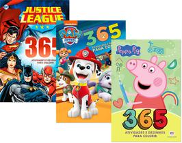 Kit 365 Atividades Liga d Justiça Patrulha Canina Peppa Pig - Ciranda Cultural