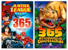 Kit 365 Atividades - Liga da Justiça Desenhos + Dinossauros - Ciranda Cultural