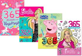 Kit 365 Atividades - Unicórnios + Peppa Pig + Barbie 1 e 2