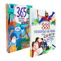 Kit 365 Histórias Bíblicas para Ler e Ouvir + 333 Histórias da Bíblia para Colorir